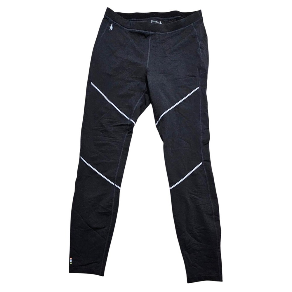 Smartwool PhD Wind Tight Mens XL Black Merino Wool Running Leggings‎ SW016102